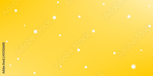 Yellow background with bubbles or stars.