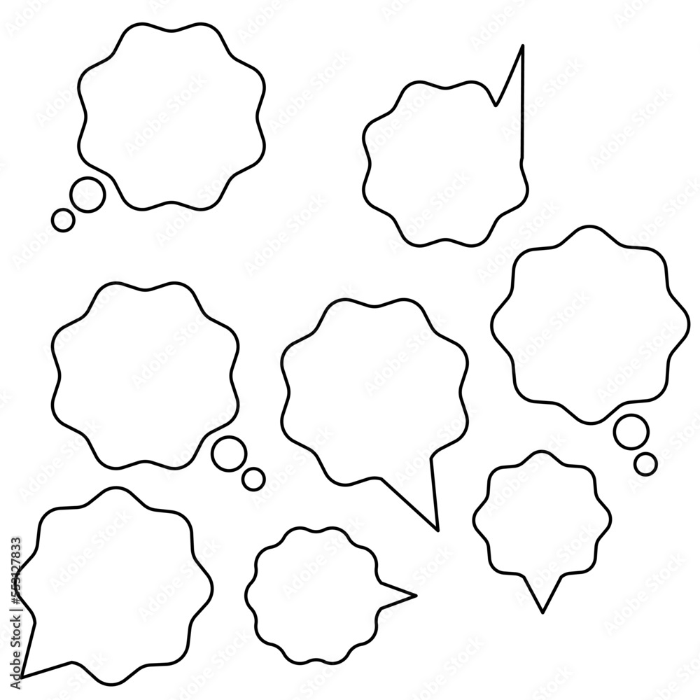 Group of speech bubbles with outline stroke Group of speech bubbles with outline stroke