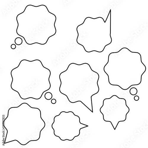 Group of speech bubbles with outline stroke