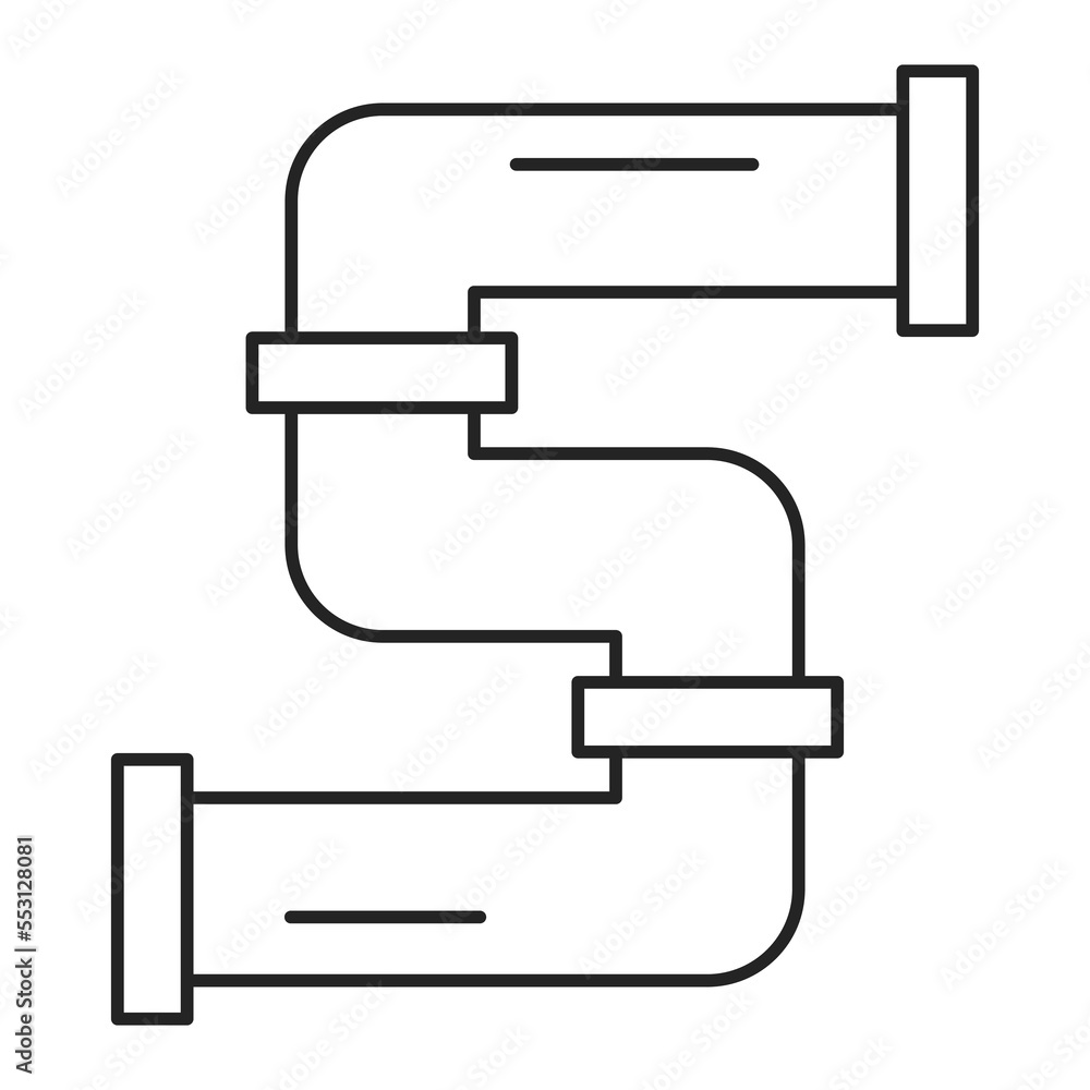 Water pipe vector isolated. Illustration of pipeline symbol. Engineering, plumbing and consctruction concept. Home repair. Water pipe vector isolated. Illustration of pipeline symbol. Engineering, plumbing and consctruction concept. Home repair.