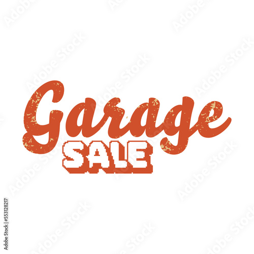 Red Inscription Garage Sale on yellow background PNG