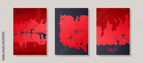 Modern poster with abstract print. Aged cracked pattern. Vector template