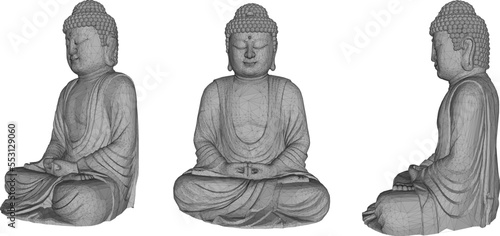 white background buddha vector design