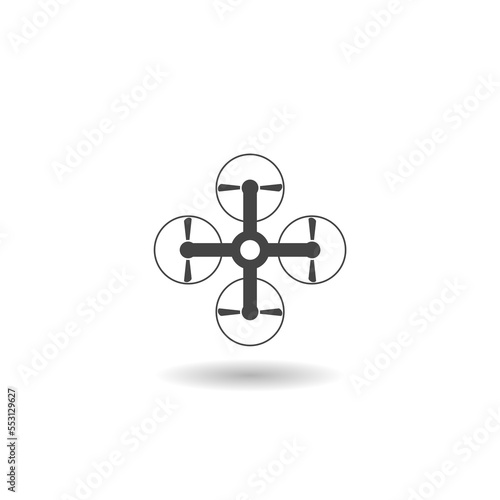 Drone up logo icon with shadow