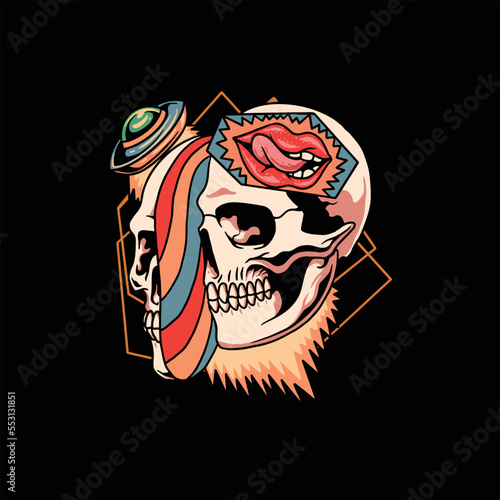 psychedelic trippy illustration vector design
