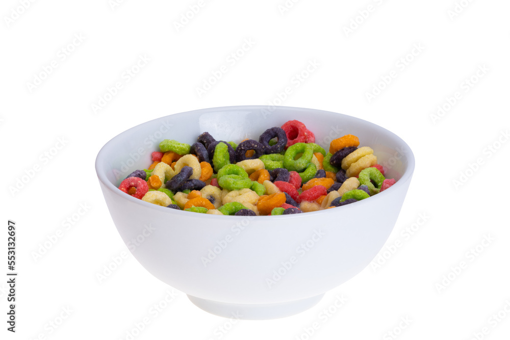 fruit rings with milk isolated fruit rings with milk isolated