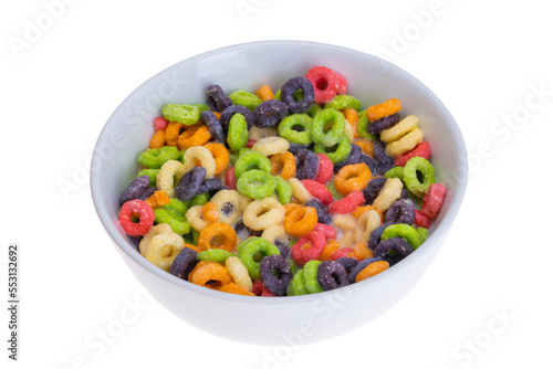 fruit rings with milk isolated