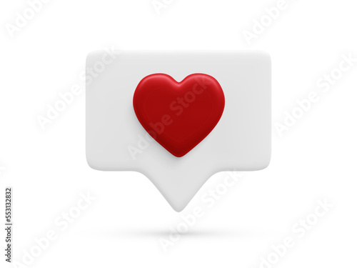 Free Download 3d realistic bubble with red heart isolated on white background. Vector illustration - GFXLoad