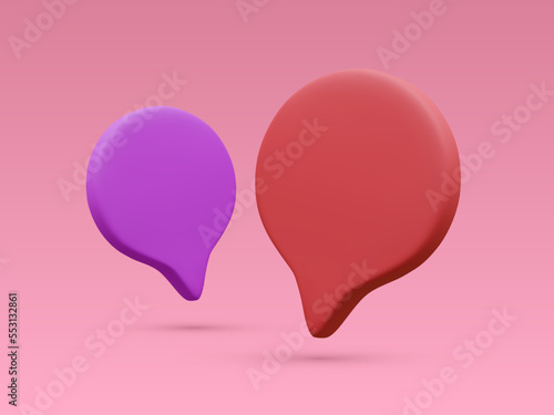 3d realistic bubbles with shadows isolated on red background. Vector illustration