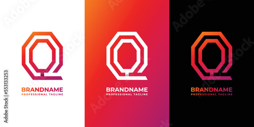 Letter QQ Monogram Octagon Logo
