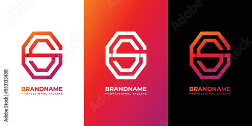 Letter GS Monogram Octagon Logo