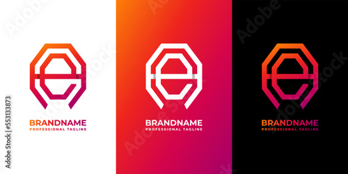 Letter AE Monogram Octagon Logo
