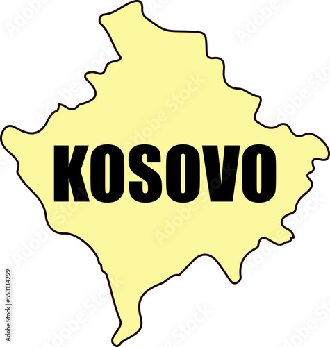 Map with borders of Kosovo photo