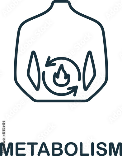 Metabolism icon. Monochrome simple Detox Diet icon for templates, web design and infographics