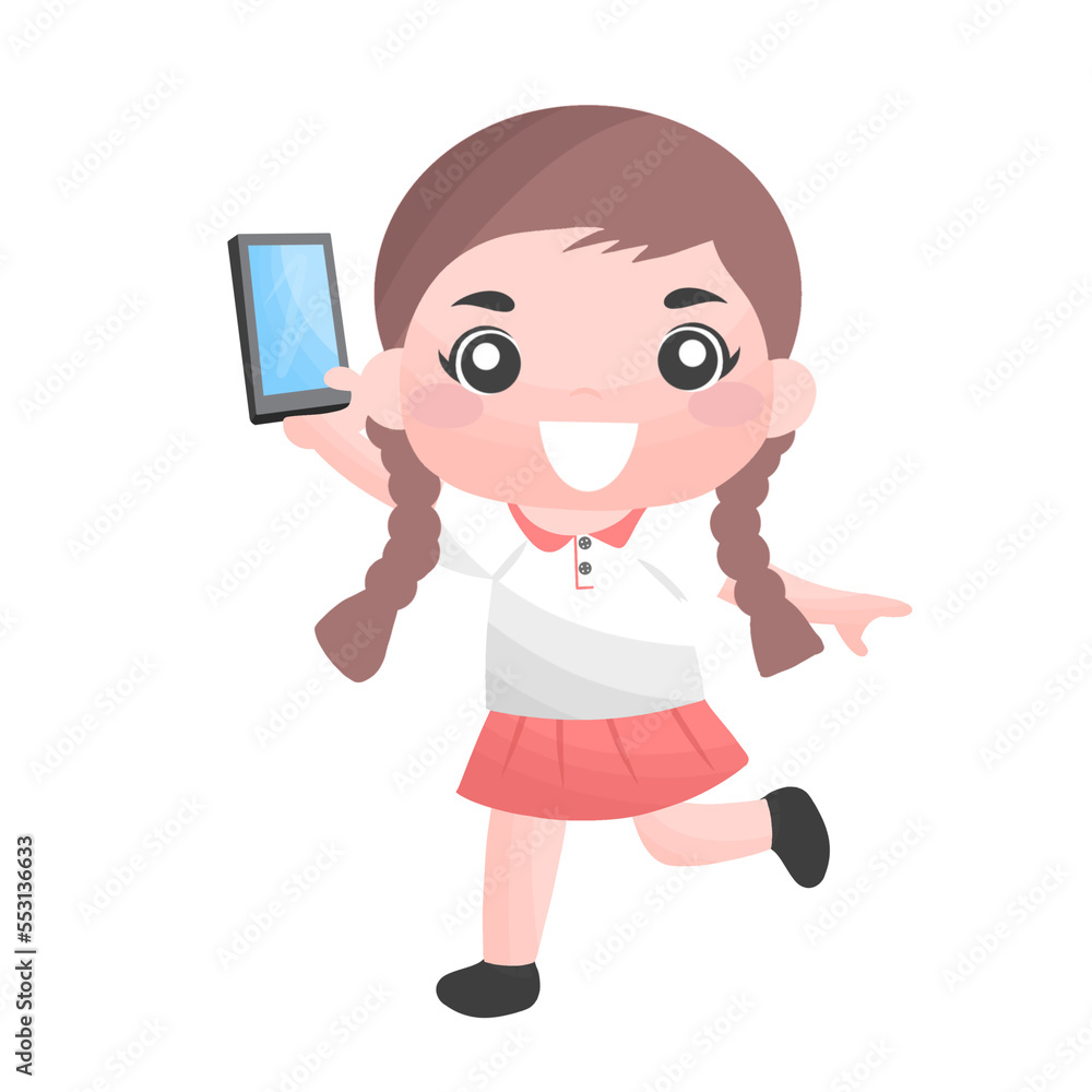 Little girl use smartphone, woman is holding phone Little girl use smartphone, woman is holding phone