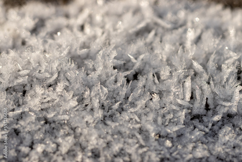 white transparent ice crystals as background