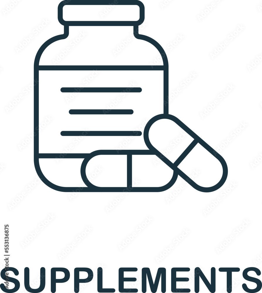 Supplements icon. Monochrome simple Detox Diet icon for templates, web design and infographics Supplements icon. Monochrome simple Detox Diet icon for templates, web design and infographics