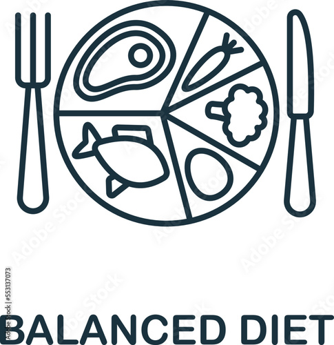 Balanced Diet icon. Monochrome simple Detox Diet icon for templates, web design and infographics