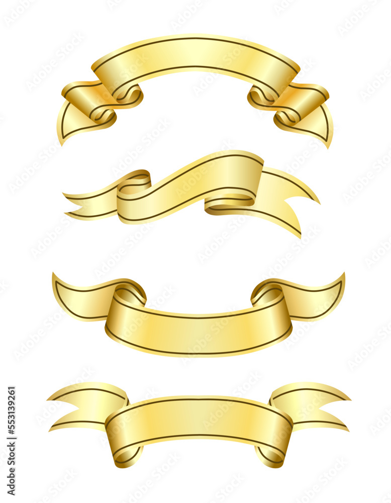 Ribbon golden decorative vector design Ribbon golden decorative vector design