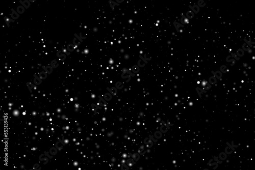 Snow texture. Christmas backdrop. Falling defocused snowflakes on transparent background.