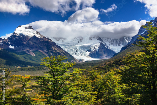 Scenic view of National Park Los Glaciares. Argentina. Very popular hiking and backpacking travel destination