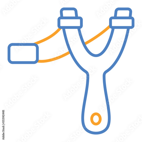 Slingshot Blue And Orange Line Icon