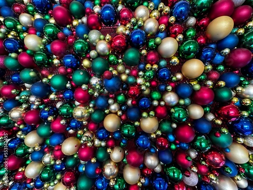 merry Christmas ball decoration tree wall decoration background outdoor 