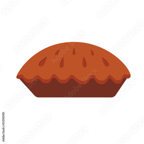 Side view of an apple pie icon.Vector illustration