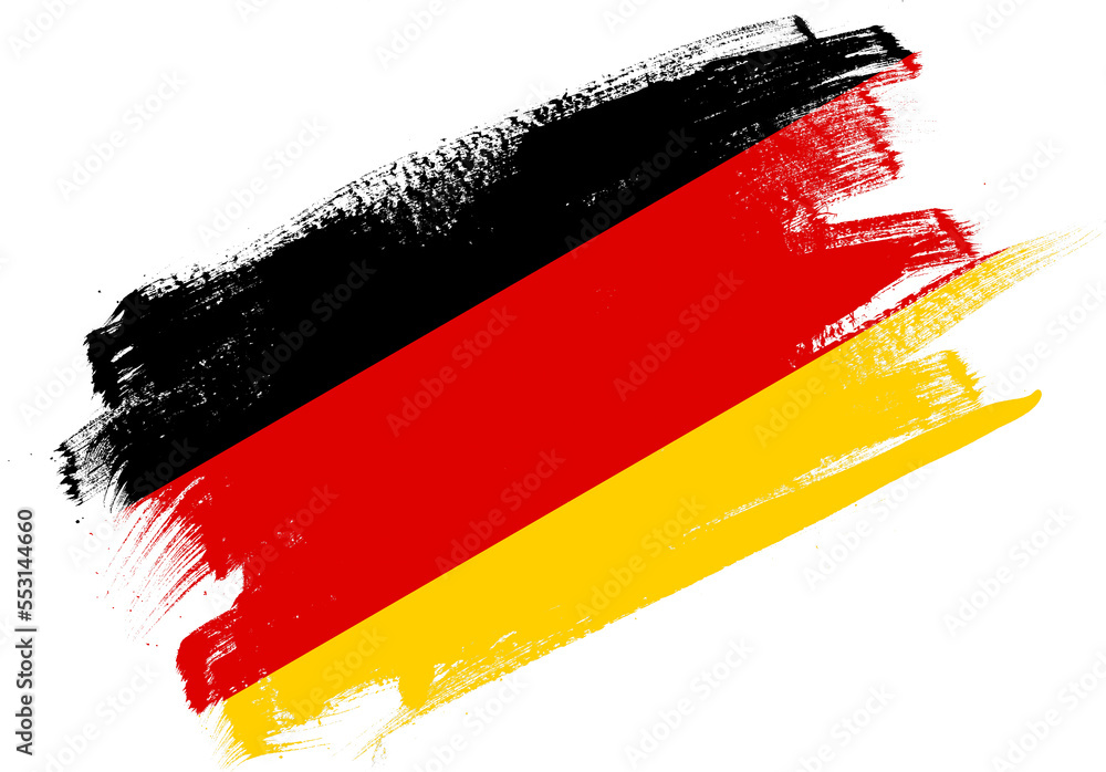 Obraz premium Abstract paint brush textured flag of germany on white background