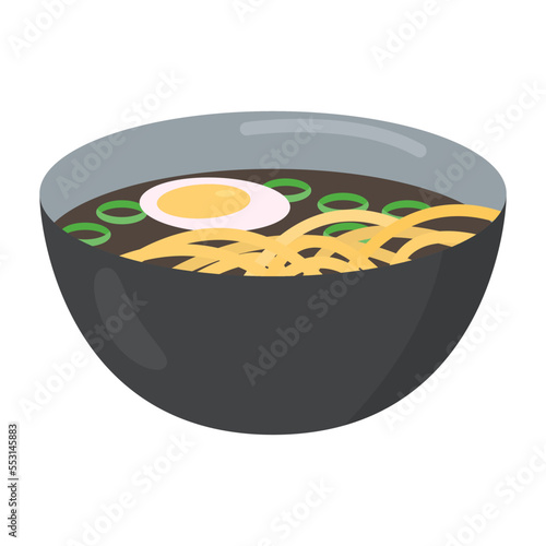 vector illustration of asian food. bowl of miso soup