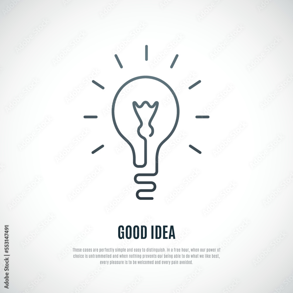 Good Idea light bulb concept design. Idea sign. Vector light bulb illustration. Good Idea light bulb concept design. Idea sign. Vector light bulb illustration.