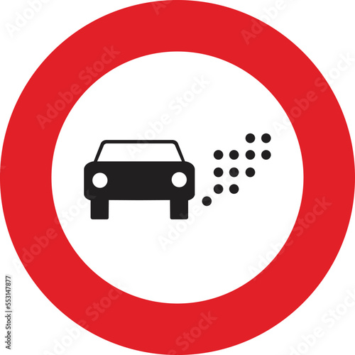 Traffic sign illustration. Low emission zone. Highway traffic code.