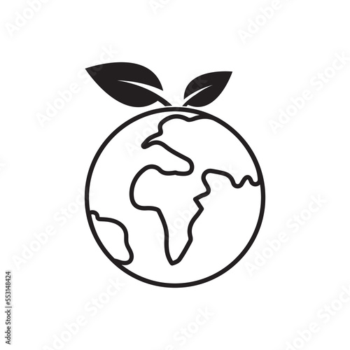 eco power outline icon. Element of enviroment protection icon with name for mobile concept and web apps. Thin line eco power icon can be used for web and mobile on white background