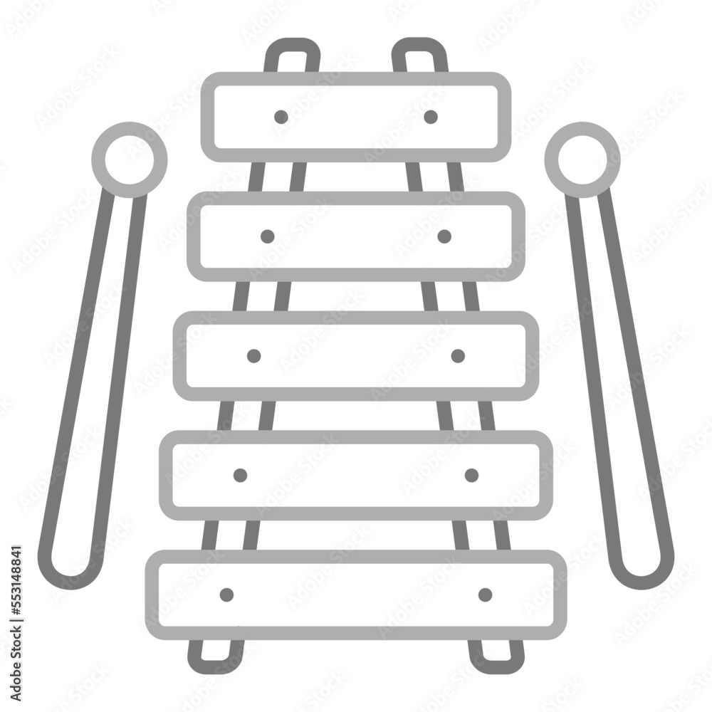 Xylophone Greyscale Line Icon Xylophone Greyscale Line Icon