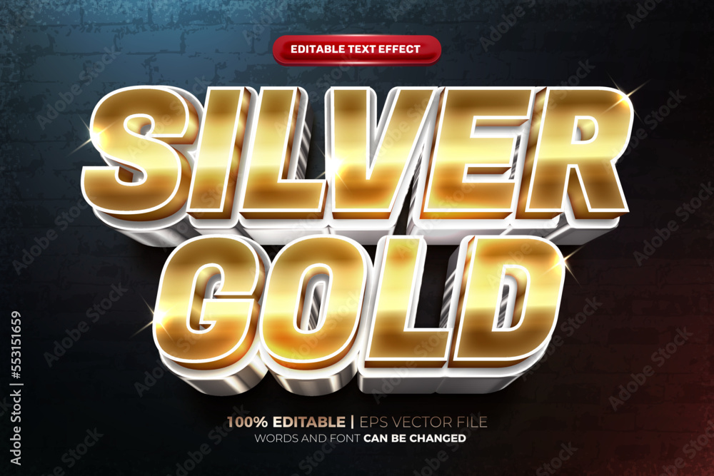 super silver gold 3D Editable Text Effect super silver gold 3D Editable Text Effect