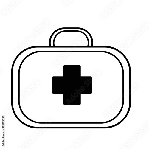 black and white first aid kit suitable for use in the world of health