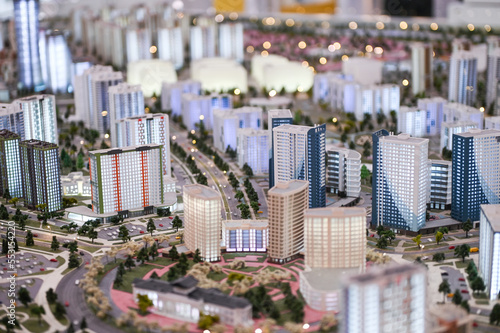 Miniature of a city with residential buildings