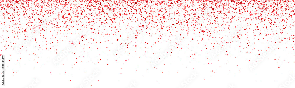 Wide red glitter holiday falling confetti