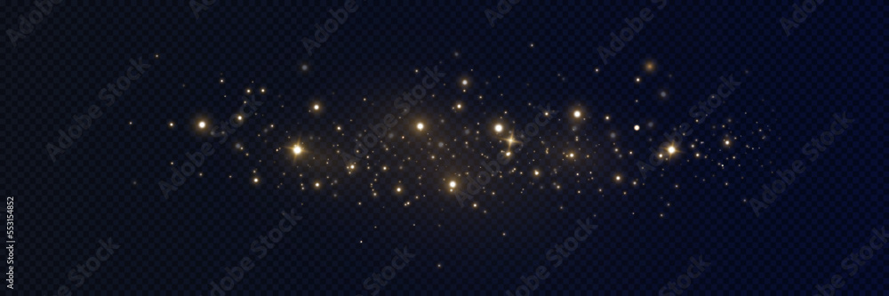 Fototapeta premium Gold particles. Light effect. Gold dust. background decoration.