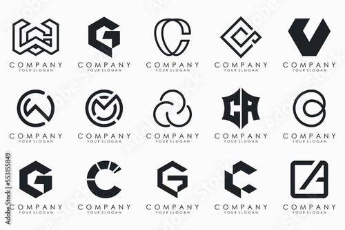 creative letter C logo icon set. design for business of luxury, elegant, simple.