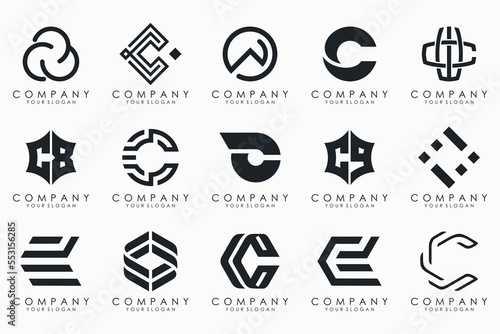 creative letter C logo icon set. design for business of luxury, elegant, simple.