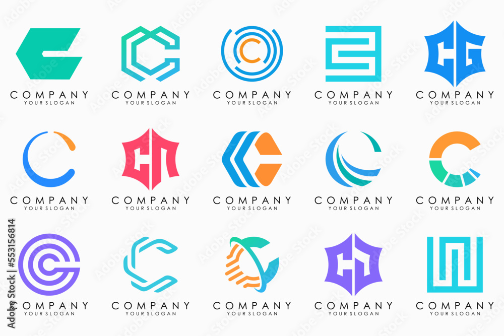 creative letter C logo icon set. design for business of luxury, elegant, simple. creative letter C logo icon set. design for business of luxury, elegant, simple.