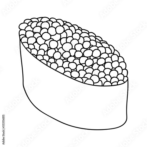 Hand drawn gunkan maki sushi clipart. Japanese traditional cuisine dishes. Asian food