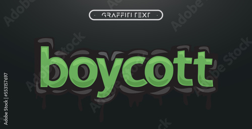 BOYCOTT Graffiti text effect, editable spray and street text style