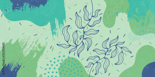 Cute doodle pattern background with abstract shapes.