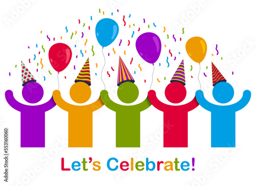 Celebrating people vector c...