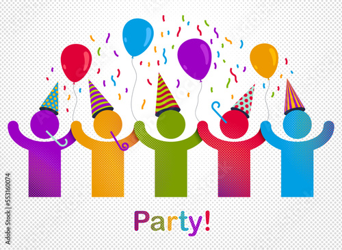 Celebrating people vector c...