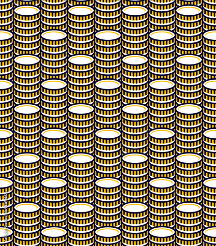 Money coins seamless background, backdrop for financial business website or economical theme ads and information, vector wallpaper or web site background.