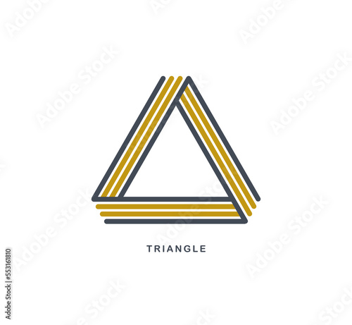 Triangle linear vector symbol isolated on white background, sacred geometry ancient sign, logo or emblem.