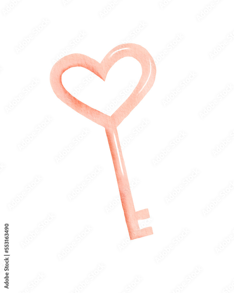 Valentine's Day decorating watercolour key Valentine's Day decorating watercolour key